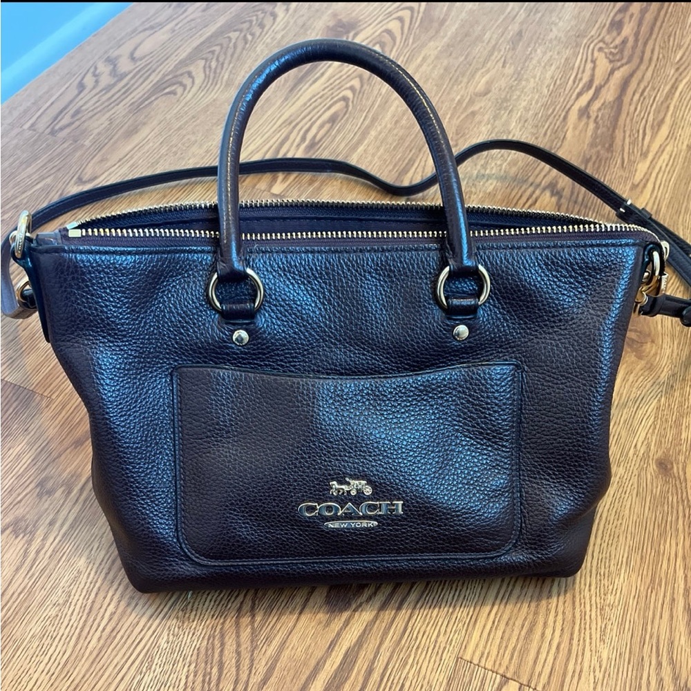 Brown Pebbled Mini Emma Satchel